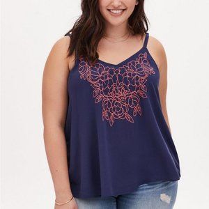 TORRID Sophie Gauze Embroidered Swing Cami SIZE 4